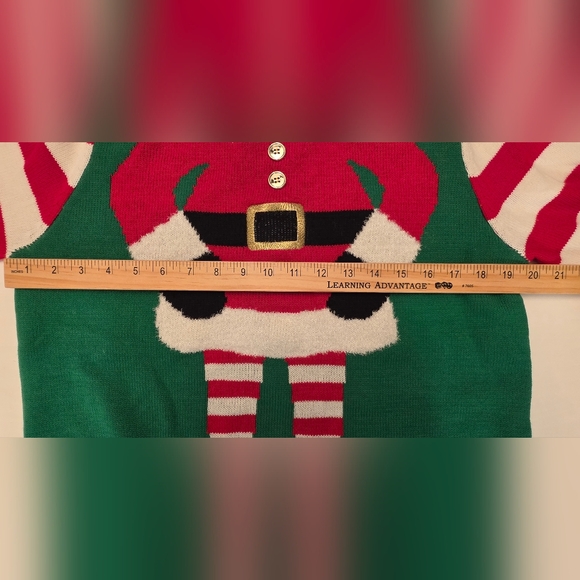 To Be Jolly Women's Crewneck Christmas Sweater - Red, Green, White ~Size Medium - Picture 7 of 9